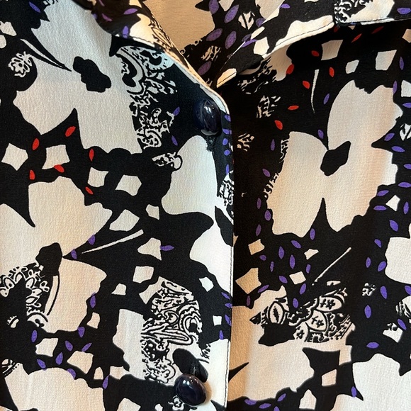 Neiman Marcus Silk Vintage Floral Button Down Spring Maxi Dress - Picture 5 of 8